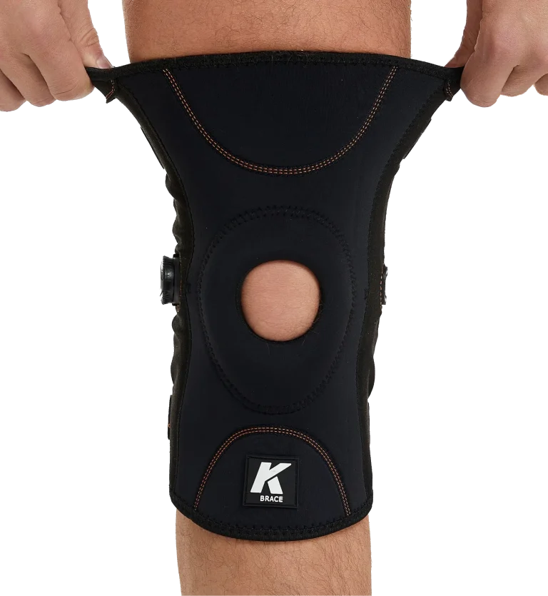 Front on view of KBrace Knee brace knee support.