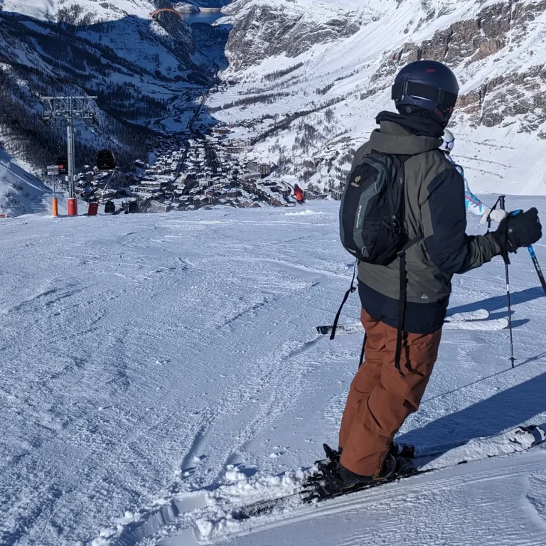 Knee brace being worn by skier